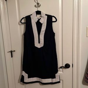 Sail to sable linen shift navy white size large GUC